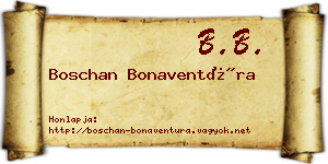 Boschan Bonaventúra névjegykártya
